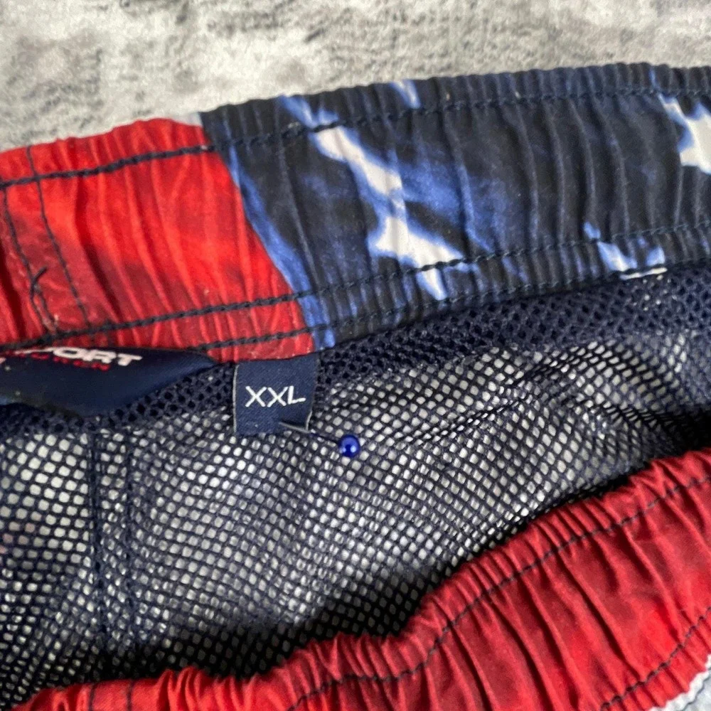 Vtg‎ Polo Sport Swim Trunks Mens XXL Red White Blue American Flag